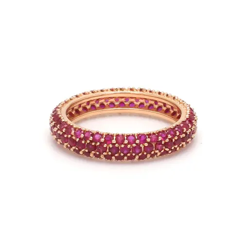 Ruby Round Pave Ring