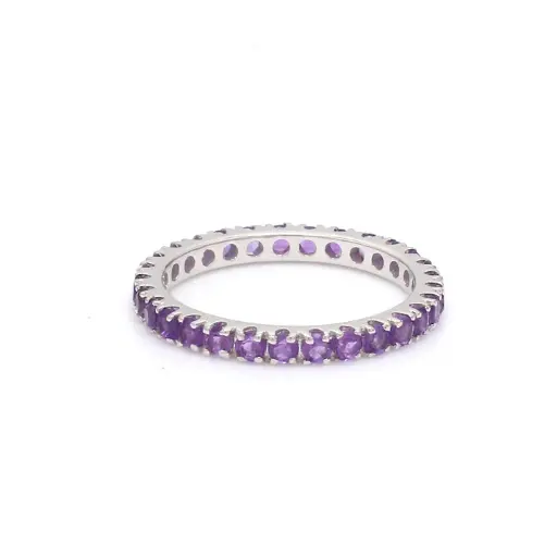 Amethyst Thin Eternity Band Ring