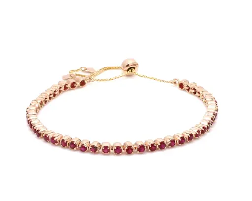 Ruby Round Bolo Bracelet