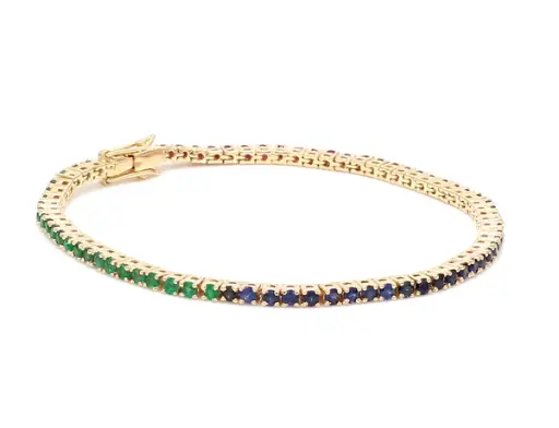 Ruby, Emerald & Sapphire Mini Bracelet