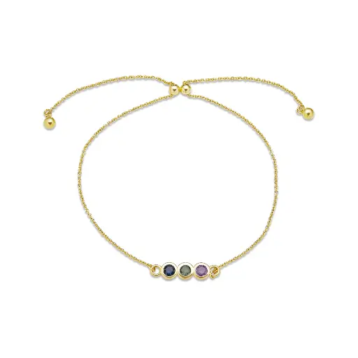  Sapphire Trio Rose Adjustable Bracelet