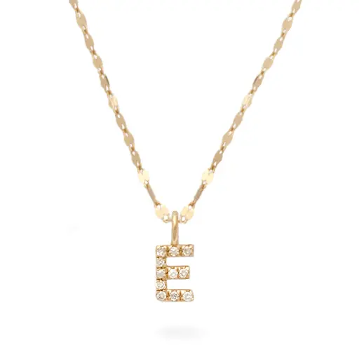 Tiny Diamond Initial Sparkle Choker Pendant Necklace