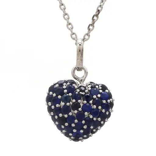 Blue Sapphire Heart Pendant